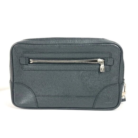 LOUIS VUITTON M31142 Taiga Pavel Bag Pouch Clutch Bag with Strap Ardoise Black - Picture 1 of 16